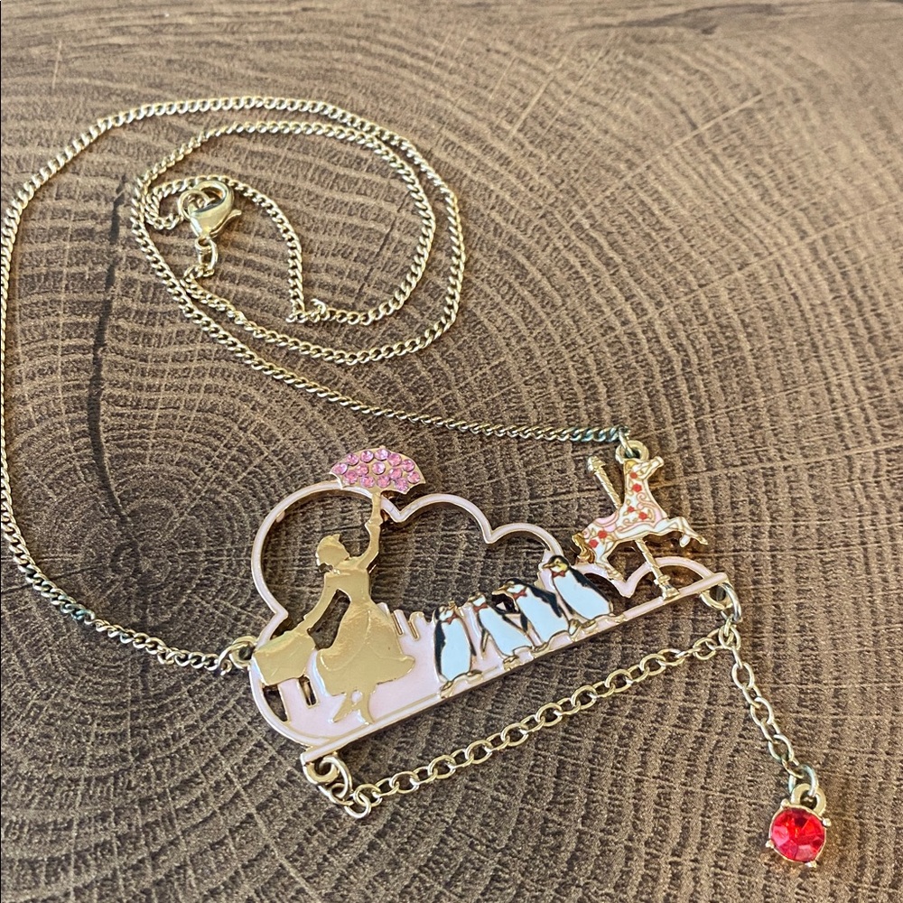 NWOT DISNEY PARKS Retired Mary Poppins Carousel Necklace